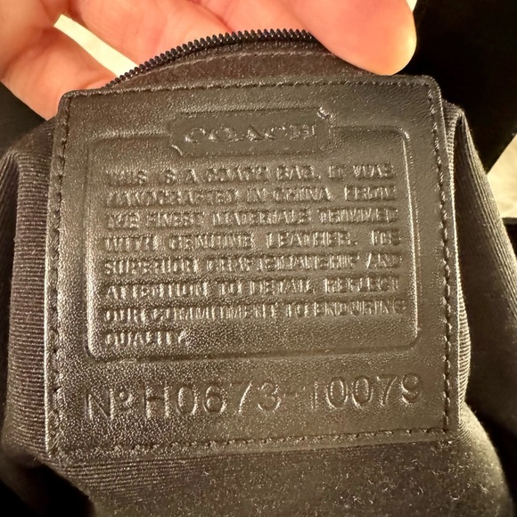 Coach Black Leather Tote with Contrast Stitching - Picture 11 of 11